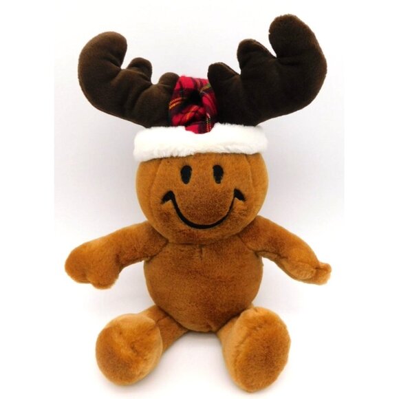 MTY Wiggle Giggle Smiley Face Christmas Gingerbread Plush Antlers Musical WORKS - Picture 1 of 8